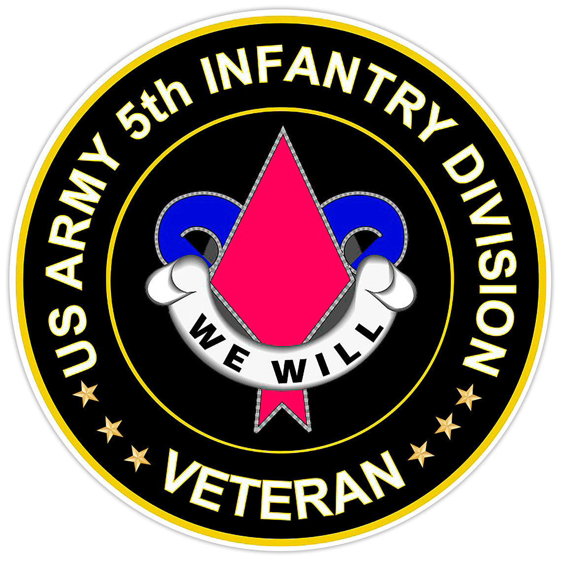 US Army 5th Infantry Division Veteran Bumper Sticker Military Vinyl Decal 5"