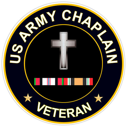 US Army Chaplain Veteran Bumper Sticker Military Vinyl Soldier Decal 5"