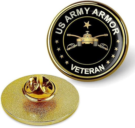US Army Armor Veteran Lapel Pin Veteran Tie Suit Shirt Lapel Pin-Gold