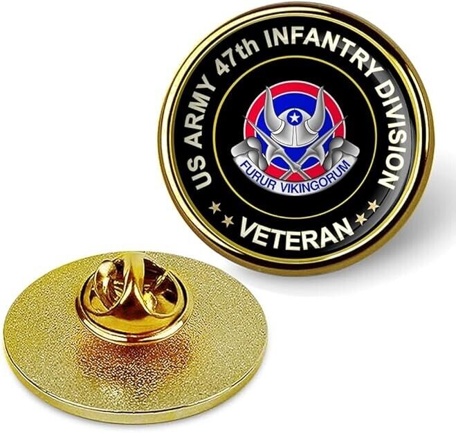 US Army 47th Infantry Division Veteran Tie Suit Shirt Lapel Pin - Gold