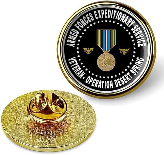 Armed Forces Expeditionary Service Operation Desert Spring Lapel Pin-Gold