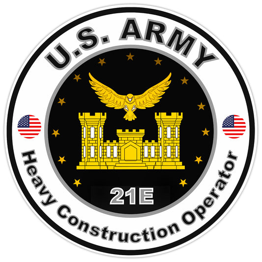 US Army Heavy Construction Operator Bumper Sticker Military Soldier Decal 5"
