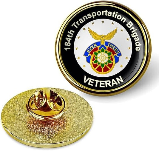 184th Transportation Brigade Veteran Tie Suit Shirt Lapel Pin - Gold
