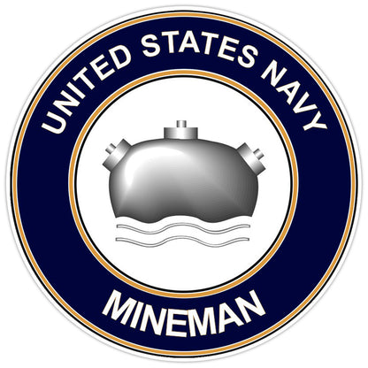 U.S. Navy Mineman Bumper Sticker Military Vinyl Soldier Decal 5"