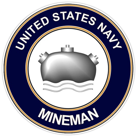 U.S. Navy Mineman Bumper Sticker Military Vinyl Soldier Decal 5"