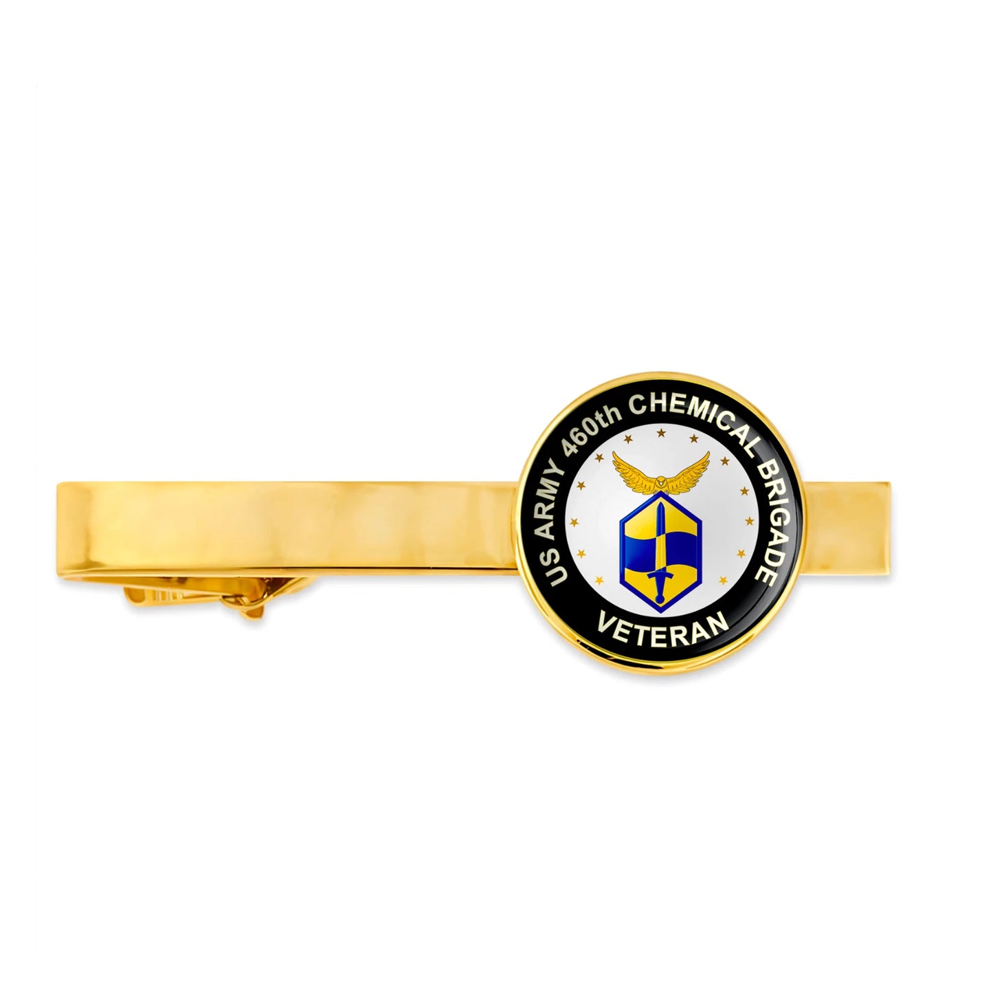 Us Army 460th Chemical Brigade Military Veteran Tie Clip Tie Bar Gift
