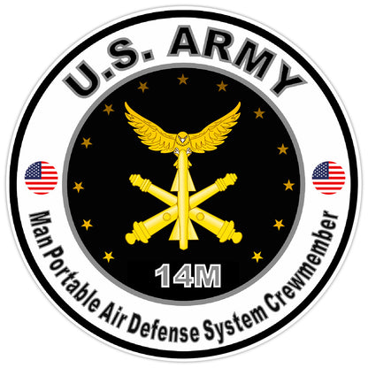 US Army Man Portable Air Defense System Crewmember Bumper Sticker Decal 5"