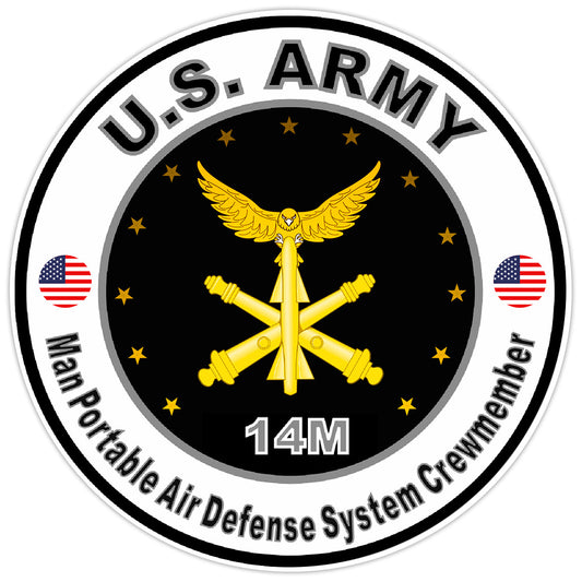 US Army Man Portable Air Defense System Crewmember Bumper Sticker Decal 5"