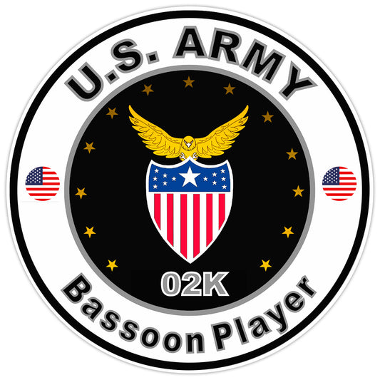 United States Army Basson Player Bumper Sticker Military Soldier Decal 5"
