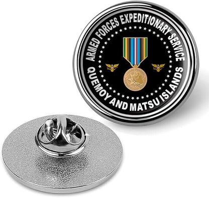 Armed Forces Expeditionary Service Veteran Quemoy Matsu Islands Lapel Pin-Silver