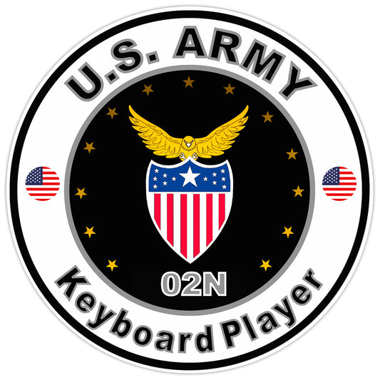 United States Army Keyboard Player Bumper Sticker Military Soldier Decal 5"