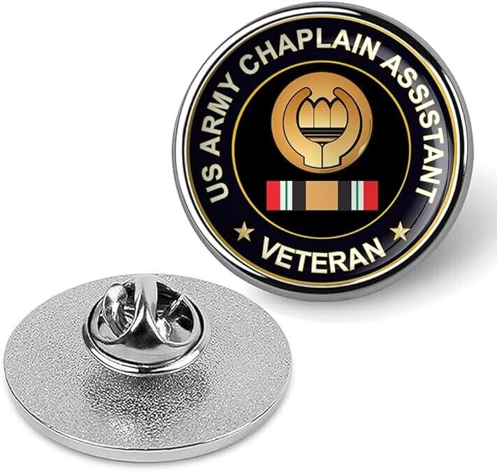 US Army Chaplain Assistant Veteran Tie Suit Shirt Lapel Pin - Silver