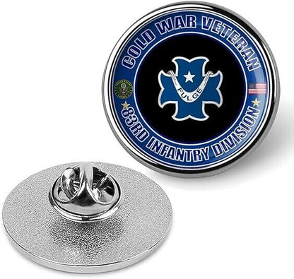 Cold War Veteran 83rd Infantry Division Tie Suit Shirt Lapel Pin - Silver