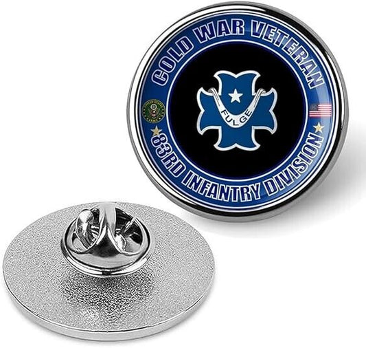 Cold War Veteran 83rd Infantry Division Tie Suit Shirt Lapel Pin - Silver