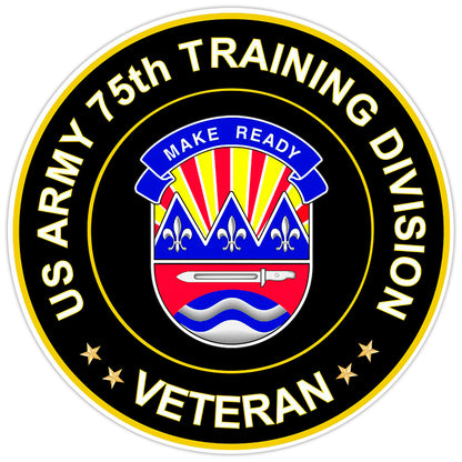 US Army 75th Training Division Veteran Bumper Sticker Military Vinyl Decal 5"