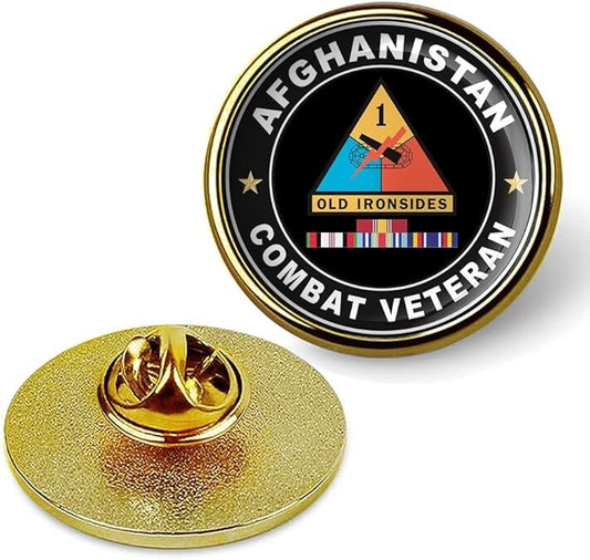 Afghanistan Combat Veteran Tie Suit Shirt Lapel Pin - Gold