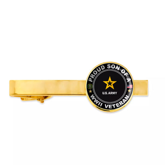 Us Army Proud Son Of A WWII Veteran Tie Clip Tie Bar Gift