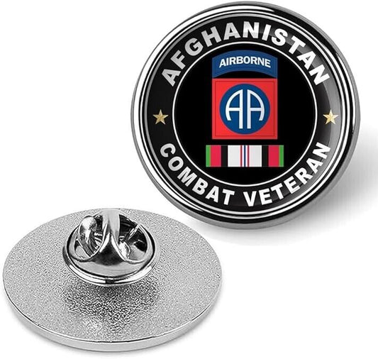 Afghanistan Combat Veteran Tie Suit Shirt Lapel Pin - Silver