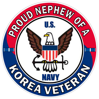 U.S. Air Force Proud Nephew of a Korea Veteran Bumper Sticker Military Decal 5"