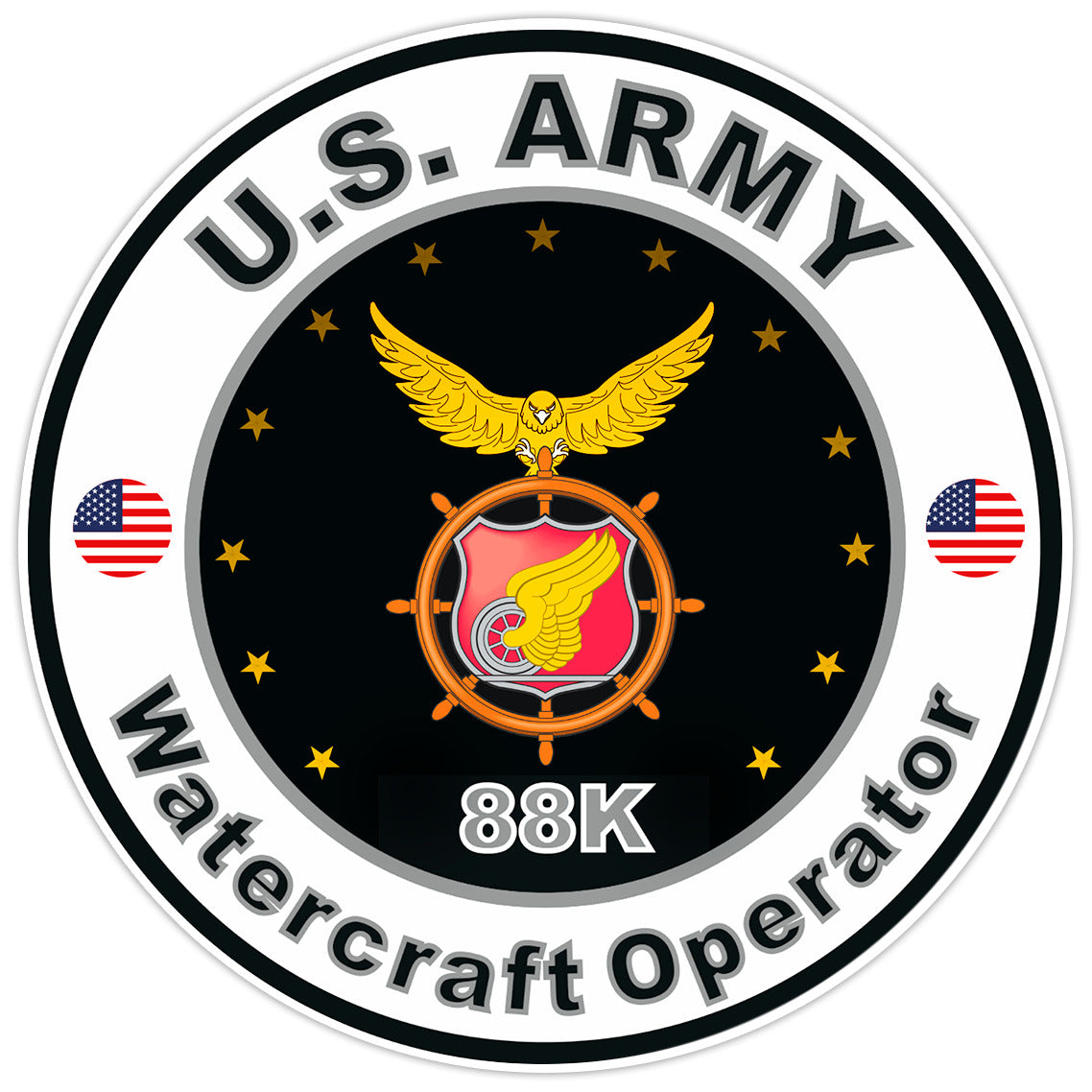 United States Army Watercraft Operator Bumper Sticker Military Soldier Decal 5"