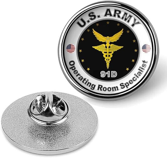 United States Army Operating Room Specialist Tie Suit Shirt Lapel Pin - Silver