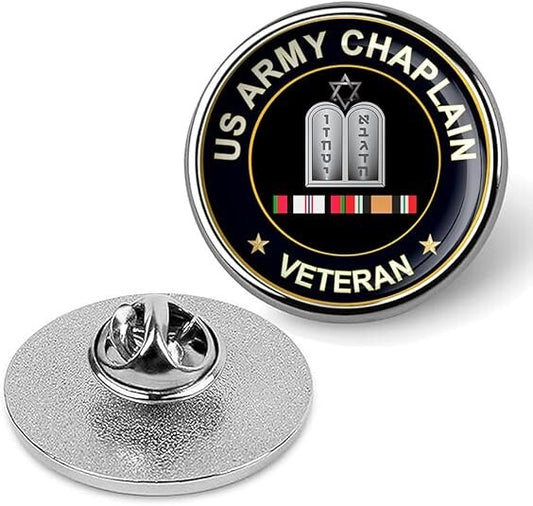 US Army Chaplain Veteran Tie Suit Shirt Lapel Pin - Silver