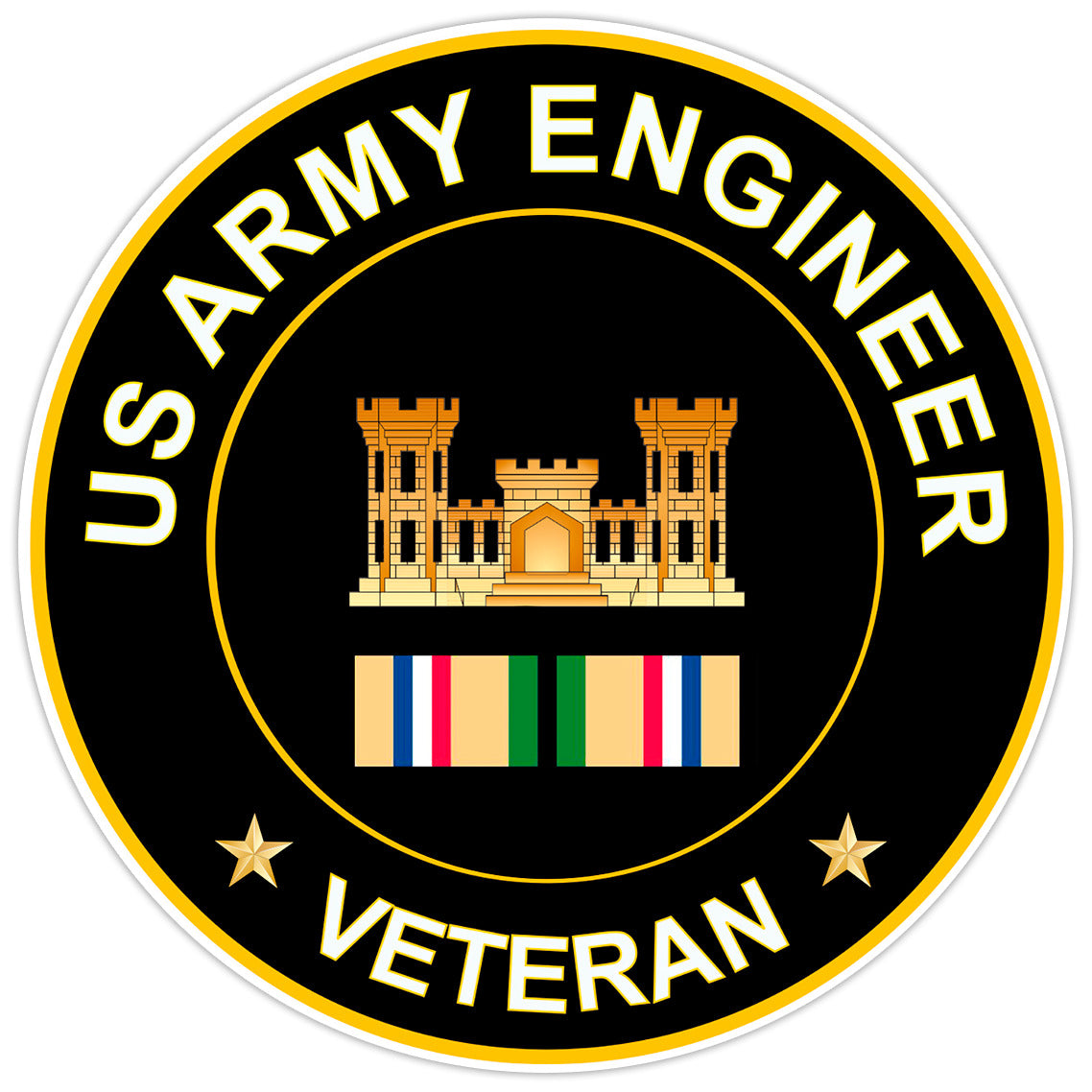 US Army Engineer Veteran Bumper Sticker Military Vinyl Soldier Decal 5"