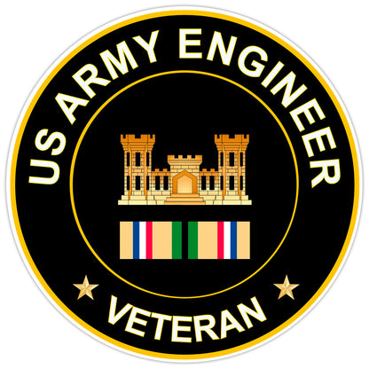 US Army Engineer Veteran Bumper Sticker Military Vinyl Soldier Decal 5"