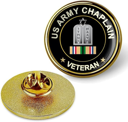 US Army Chaplain Veteran Tie Suit Shirt Lapel Pin - Gold