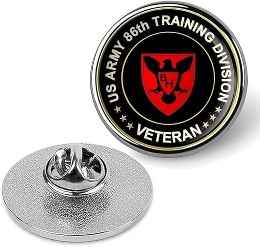 US Army 86th Training Division Veteran Tie Suit Shirt Lapel Pin - Silver