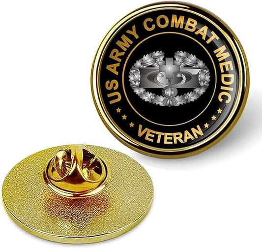 US Army Combat Medic Veteran Lapel Pin Veteran Tie Suit Shirt Lapel Pin-Gold