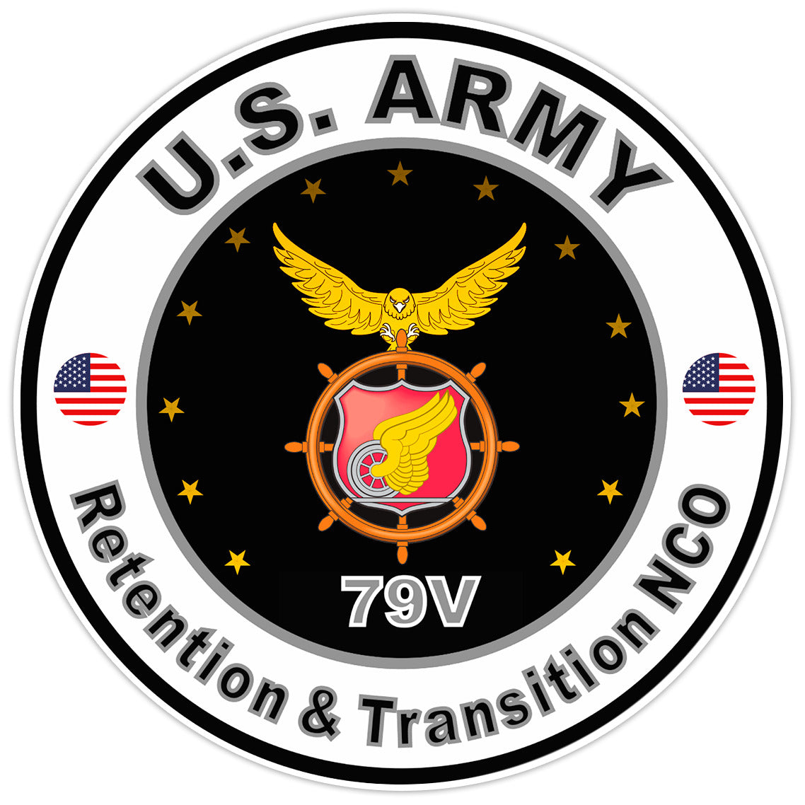 US Army Retention & Transition NCO Bumper Sticker Military Vinyl Decal 5"