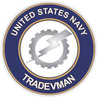 U.S. Navy Tradevman Round Bumper Sticker Military Vinyl Soldier Decal 5"