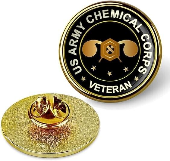US Army Chemical Corps Veteran Lapel Pin Veteran Tie Suit Shirt Lapel Pin-Gold