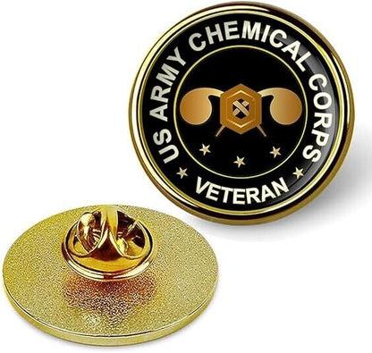 US Army Chemical Corps Veteran Lapel Pin Veteran Tie Suit Shirt Lapel Pin-Gold