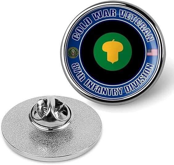 Cold War Veteran 87th Infantry Division Tie Suit Shirt Lapel Pin - Silver