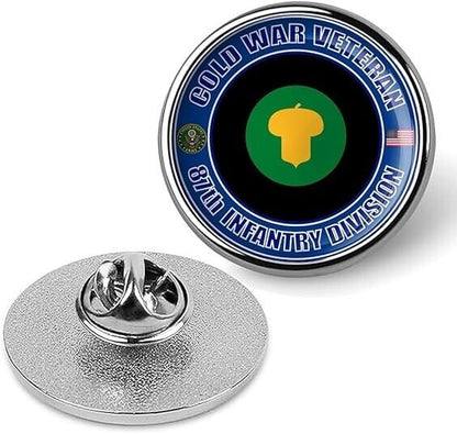 Cold War Veteran 87th Infantry Division Tie Suit Shirt Lapel Pin - Silver