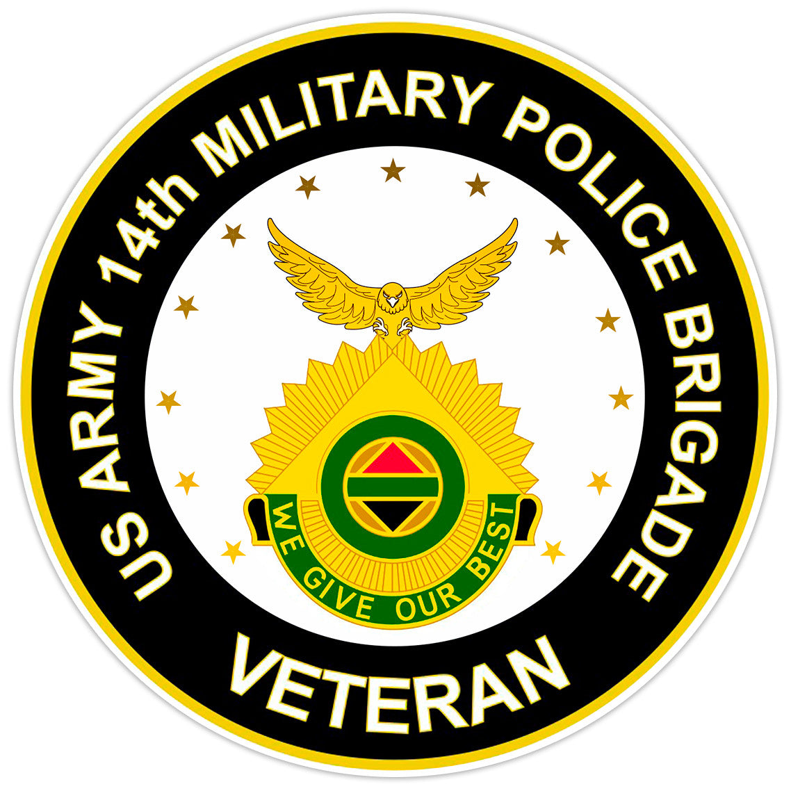 US Army 14th Military Police Brigade Veteran Bumper Sticker Military Decal 5"