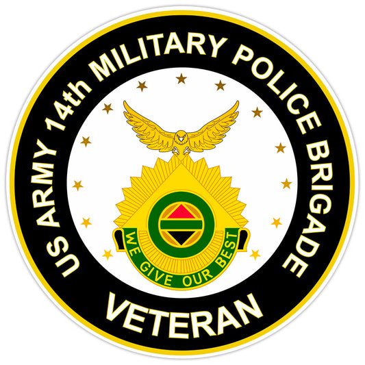 US Army 14th Military Police Brigade Veteran Bumper Sticker Military Decal 5"