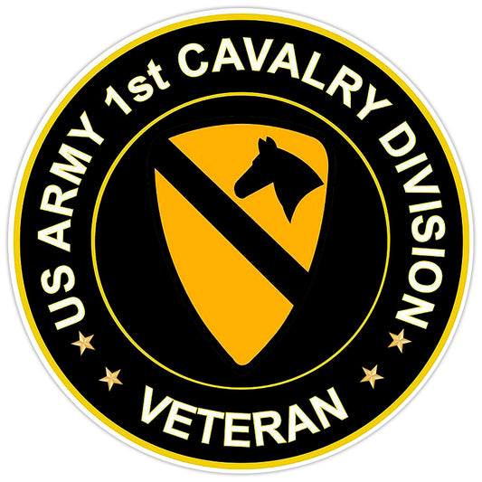 US Army 1st Cavalry Division Veteran Bumper Sticker Military Vinyl Decal 5"