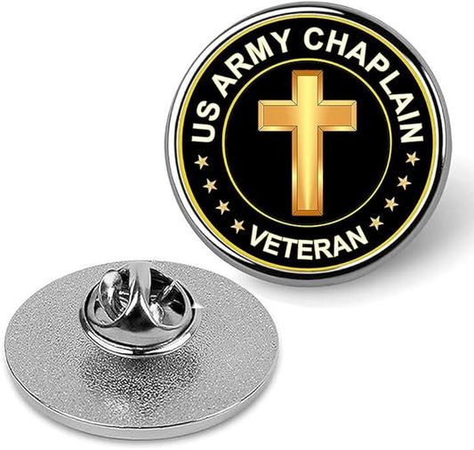US Army Chaplain Veteran Lapel Pin Veteran Tie Suit Shirt Pinback-Silver