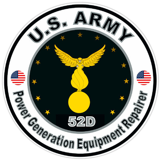 US Army Power Generation Equipment Repairer Bumper Sticker Military Decal 5"