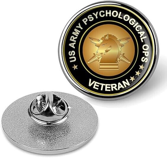 US Army Psychological OPS Veteran Lapel Pin Veteran Tie Shirt Pinback-Silver