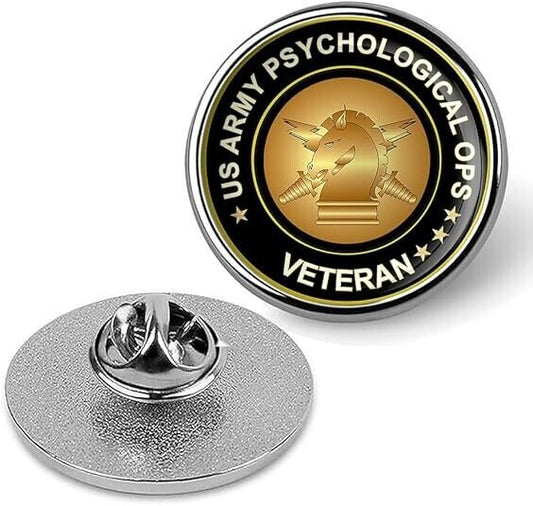 US Army Psychological OPS Veteran Lapel Pin Veteran Tie Shirt Pinback-Silver