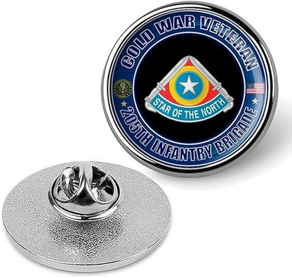 Cold War Veteran 205th Infantry Brigade Tie Suit Shirt Lapel Pin - Silver