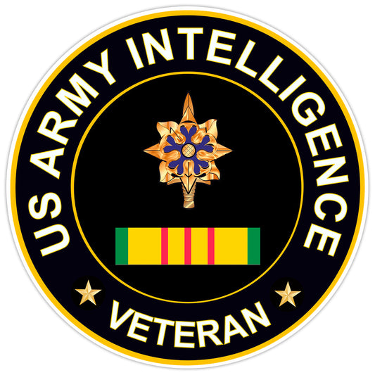 US Army Intelligence Veteran Bumper Sticker Military Vinyl Soldier Decal 5"