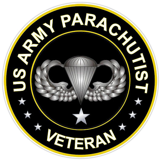 US Army Parachutist Veteran Bumper Sticker Military Vinyl Soldier Decal 5"