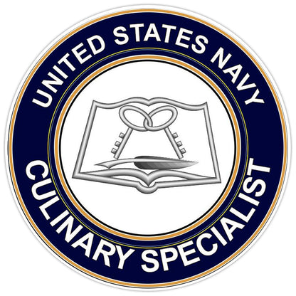 U.S. Navy Culinary Specialist Bumper Sticker Military Vinyl Soldier Decal 5"
