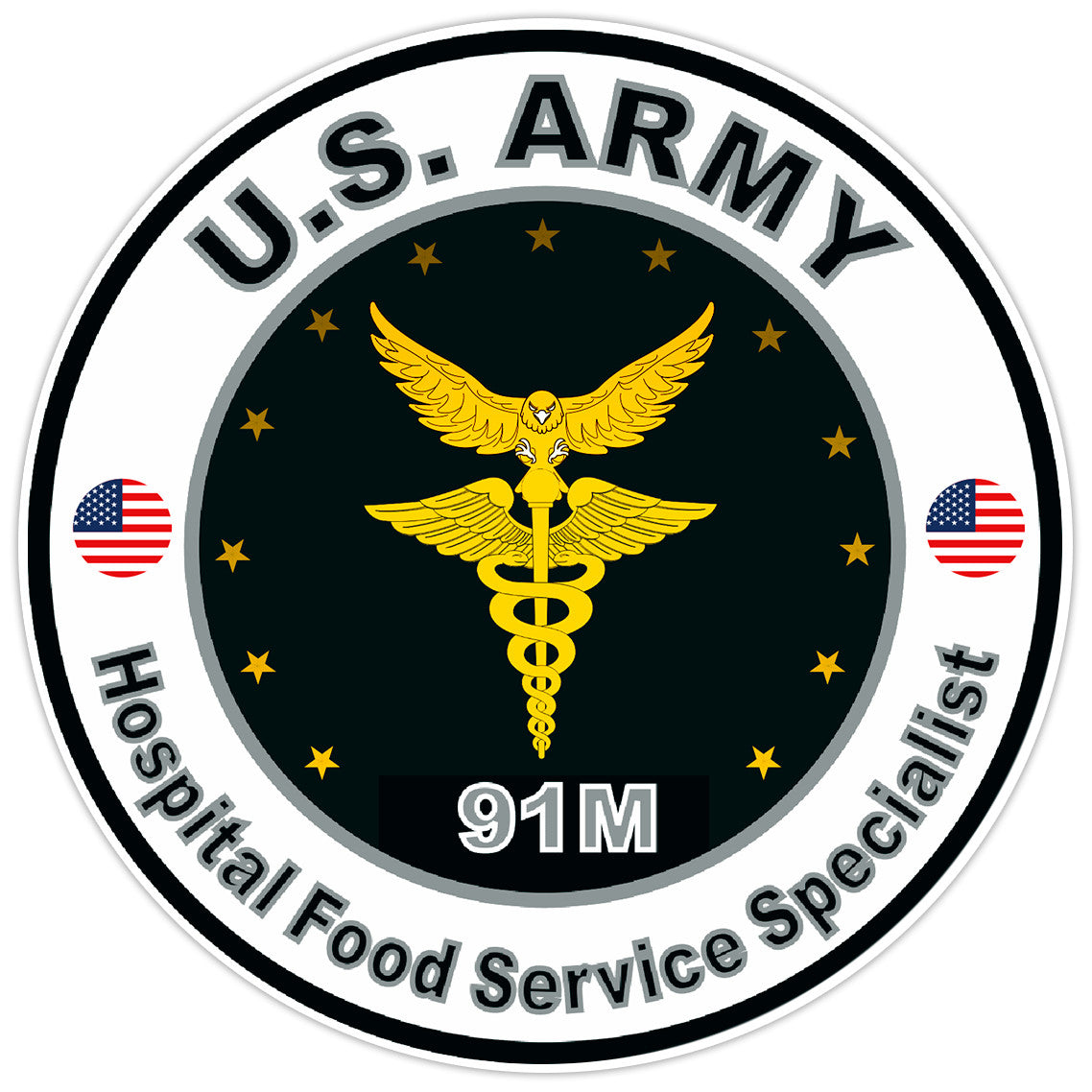 US Army Hospital Food Service Specialist Bumper Sticker Military Decal 5"