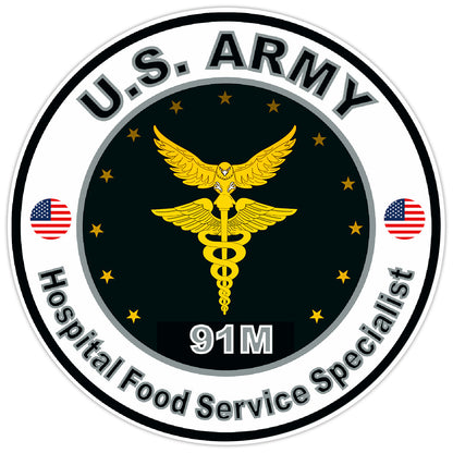 US Army Hospital Food Service Specialist Bumper Sticker Military Decal 5"